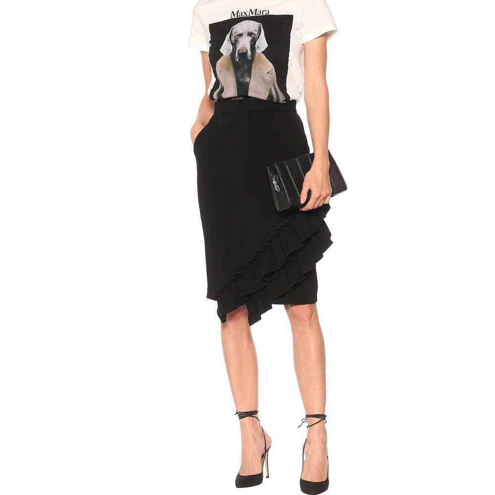 MaxMara Eles ruffled pencil skirt made in Italy